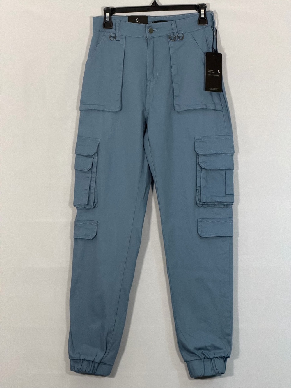 NWT American Bazi Utility Cargo Joggers Small Cold Blue